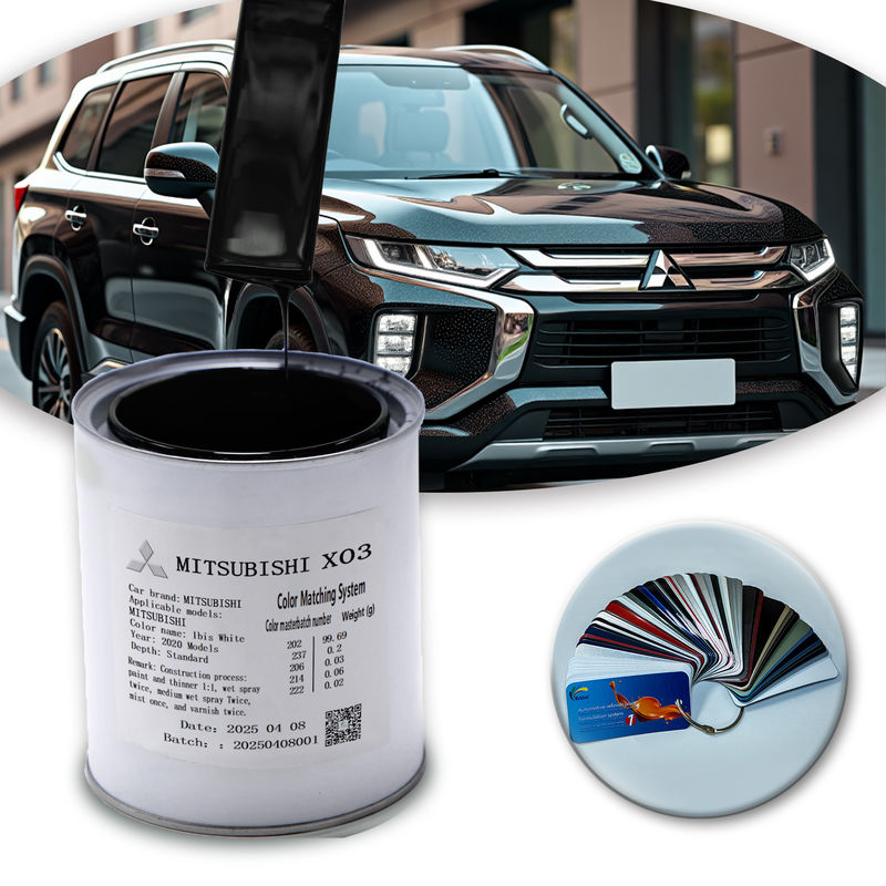 رنگ سفارشی ترمیم خودرو MITSUBISHI X03 1K Black Pearl رنگ اکریلیک برای شرایط آب و هوایی شدید و جاده های پیچیده